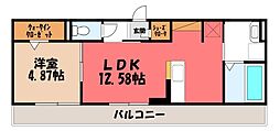 グランメールC 1LDKの間取図画像