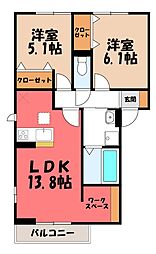 グランチェスタ三河 2LDKの間取図画像