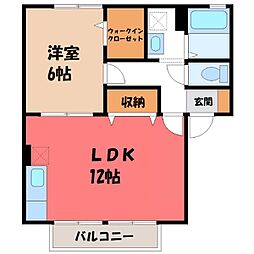 プランタン 1LDKの間取図画像