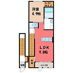 クイーンズタウン 1LDKの間取図画像