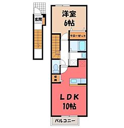 プラシードTAKA 1LDKの間取図画像