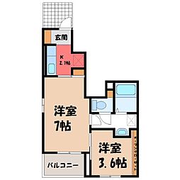 メヌエット 1SKの間取図画像