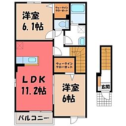 レグジー2 2LDKの間取図画像