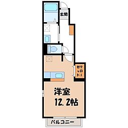 ローズガーデンイースト ワンルームの間取図画像