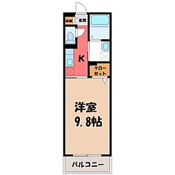 レジデンスR・J 1Kの間取図画像