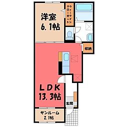 アクア B 1LDKの間取図画像