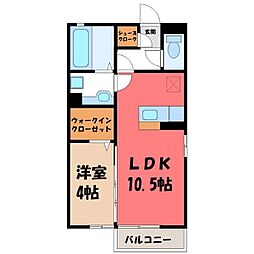 クレール・シエル 1LDKの間取図画像