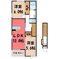 カーサトム 2LDKの間取図画像