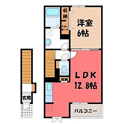 ドミール寺尾 1LDKの間取図画像