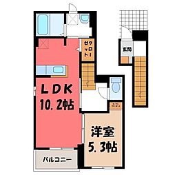 アルエットB 1LDKの間取図画像