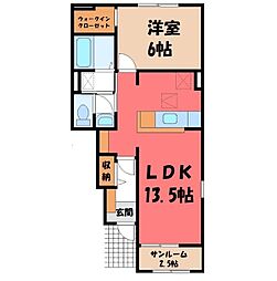 メゾンけやきA 1LDKの間取図画像