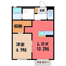 ラロシエル 1LDKの間取図画像