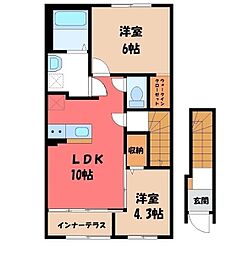 アヴニール 2LDKの間取図画像