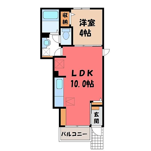 ステラ ムーン ｜群馬県太田市藤阿久町(賃貸アパート1LDK・1階・32.44㎡)の写真 その2