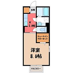 ガーデニア 1Kの間取図画像