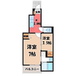 アンジュY.M 1SKの間取図画像