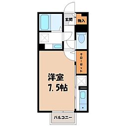 カーサハコダ ワンルームの間取図画像