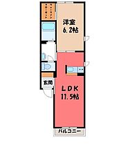 群馬県伊勢崎市田中島町（賃貸アパート1LDK・1階・40.30㎡） その2