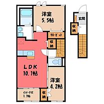 群馬県伊勢崎市茂呂町2丁目（賃貸アパート2LDK・2階・55.54㎡） その2