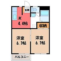 群馬県伊勢崎市鹿島町（賃貸アパート2K・2階・36.43㎡） その2