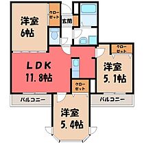 群馬県伊勢崎市連取町（賃貸アパート3LDK・2階・60.04㎡） その1