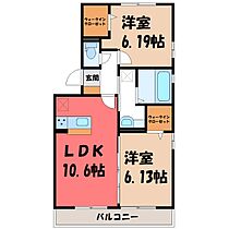 群馬県伊勢崎市中町（賃貸アパート2LDK・3階・53.70㎡） その2