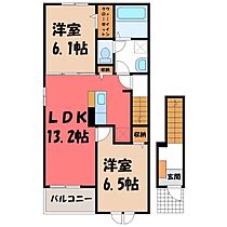 群馬県伊勢崎市市場町2丁目（賃貸アパート2LDK・2階・59.55㎡） その2