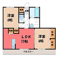 群馬県前橋市天川大島町2丁目（賃貸アパート2LDK・3階・56.96㎡） その2