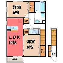 群馬県伊勢崎市今泉町1丁目（賃貸アパート2LDK・2階・63.62㎡） その2