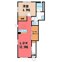 茨城県古河市けやき平1丁目（賃貸アパート1LDK・1階・47.25㎡） その2