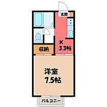 茨城県古河市松並2丁目（賃貸アパート1K・1階・24.07㎡） その2