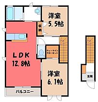 群馬県伊勢崎市市場町2丁目（賃貸アパート2LDK・2階・61.60㎡） その2