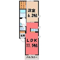 群馬県伊勢崎市田中島町（賃貸アパート1LDK・2階・40.30㎡） その2