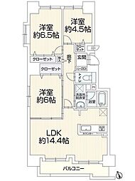 ダイアパレス南郷通第2 3LDKの間取図画像