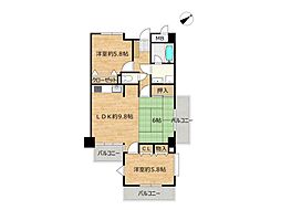 ライオンズマンション吉津 3LDKの間取図画像