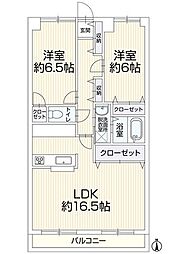 シティコーポ延友 2LDKの間取図画像