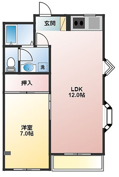 千葉県習志野市津田沼7丁目(賃貸マンション1LDK・2階・43.20㎡)の写真 その2