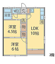 千葉県船橋市駿河台1丁目5-47（賃貸アパート2LDK・1階・43.88㎡） その2