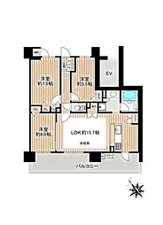 カルティアささしまライブみなみ 3LDKの間取図画像