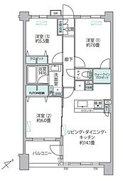 クオス上星川 3LDKの間取図画像