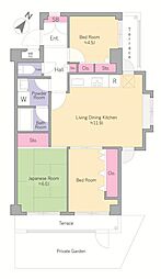 藤和三ッ池コープ2 3LDKの間取図画像