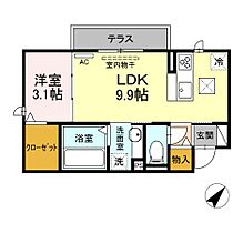 コンフォート桜 102 ｜ 愛知県豊橋市下地町字境田71-1（賃貸アパート1LDK・1階・34.39㎡） その2