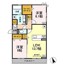 D-square東橋良町 201 ｜ 愛知県豊橋市東橋良町59-1（賃貸アパート2LDK・2階・64.61㎡） その2