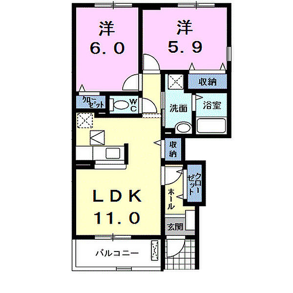 インノバーレ 103｜愛知県豊川市御津町下佐脇鎌田(賃貸アパート2LDK・1階・55.37㎡)の写真 その2