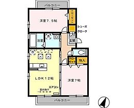 ガーデンアベリア 102 ｜ 愛知県豊橋市曙町字南松原26-1（賃貸アパート2LDK・1階・62.95㎡） その2