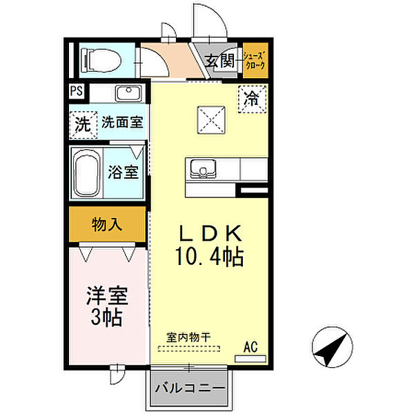 Ｓｕｎ　Ｂｅｌｌｅｊoｕｒ 203｜愛知県豊橋市下地町字門(賃貸アパート1LDK・2階・33.62㎡)の写真 その2