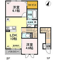 エレガンス三本木 203 ｜ 愛知県豊橋市三本木町字新三本木67-1（賃貸アパート2LDK・2階・53.19㎡） その2