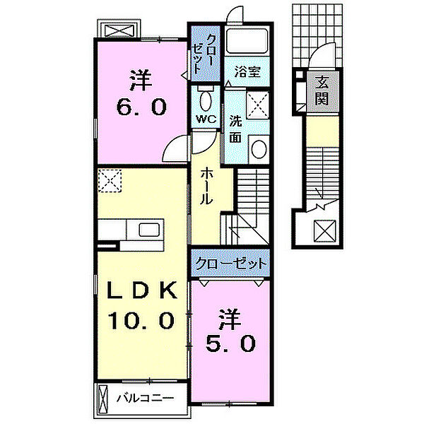 ブライト青山 203｜愛知県蒲郡市水竹町下青山(賃貸アパート2LDK・2階・54.67㎡)の写真 その2