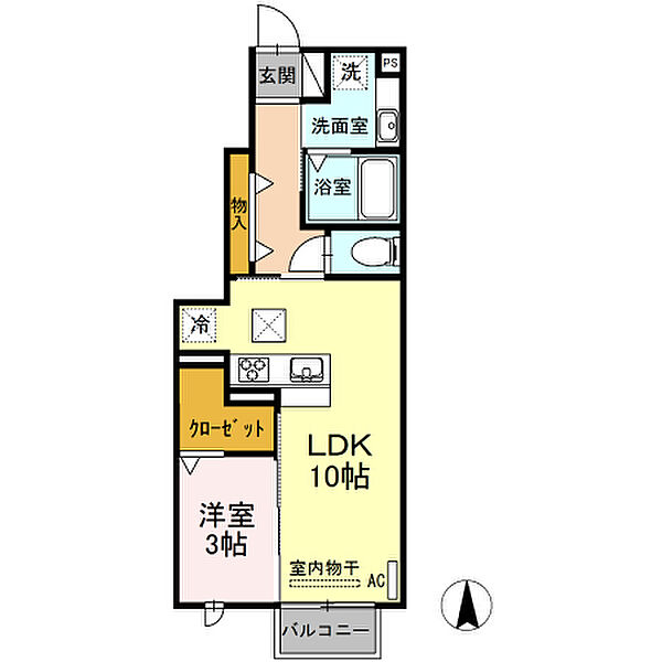 Ｄーｒooｍ大崎 107｜愛知県豊川市大崎町小林(賃貸アパート1LDK・1階・36.39㎡)の写真 その2