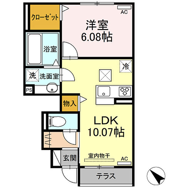 プランドール・越川 102｜愛知県豊川市御津町広石越川(賃貸アパート1LDK・1階・40.45㎡)の写真 その2